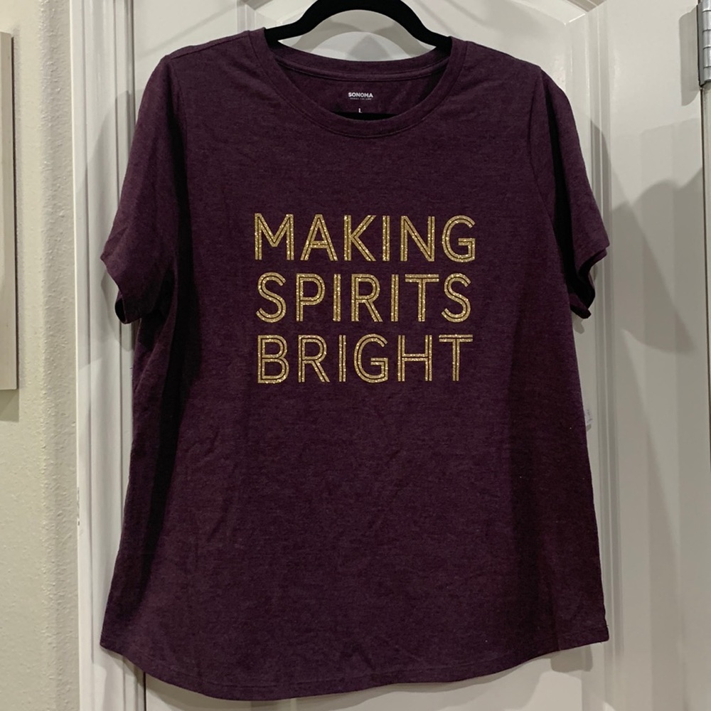 Sonoma Plum Graphic Tee with Gold Lettering
